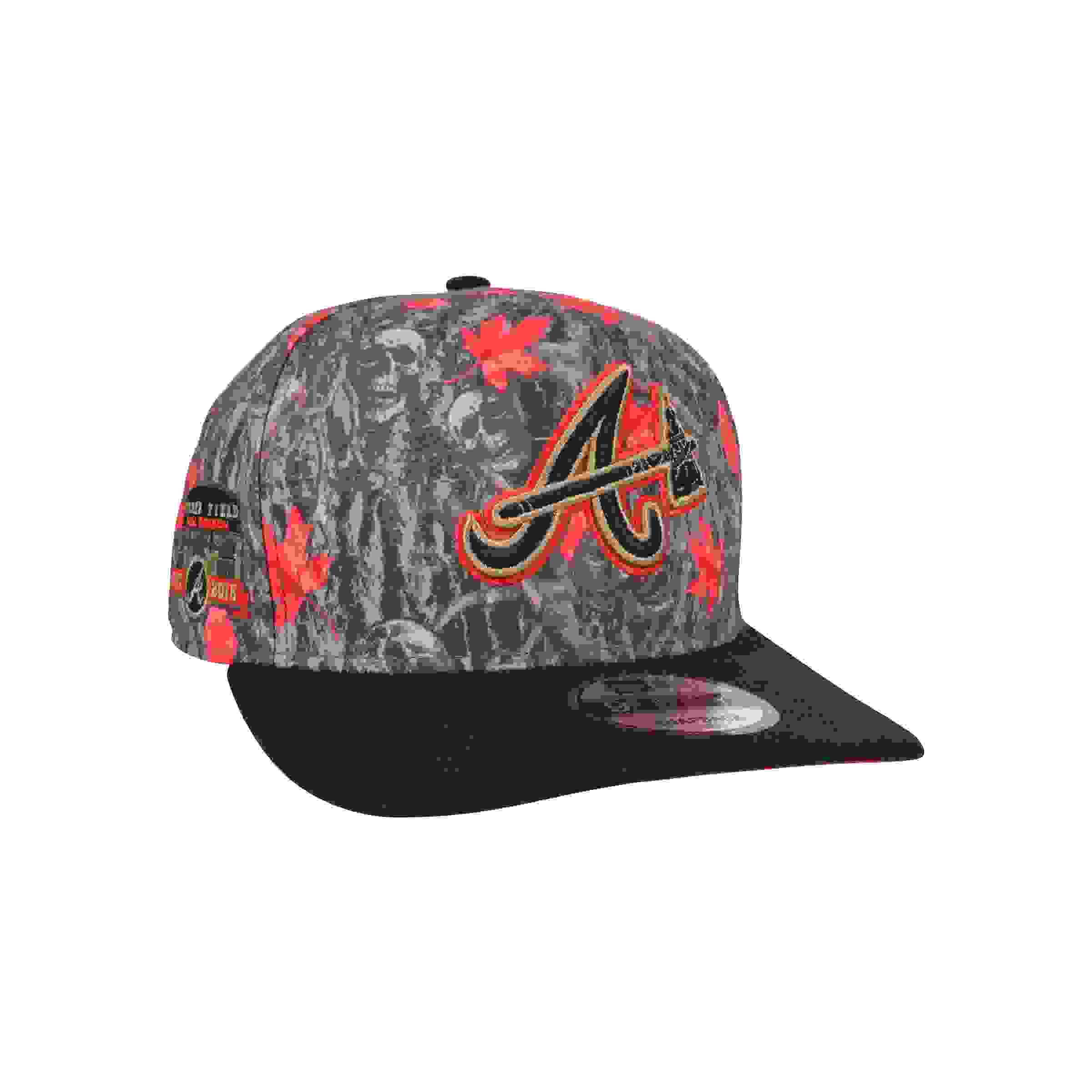 New Era Atlanta Braves 9FIFTY A-Frame Skull Camo Red Snapback Hat